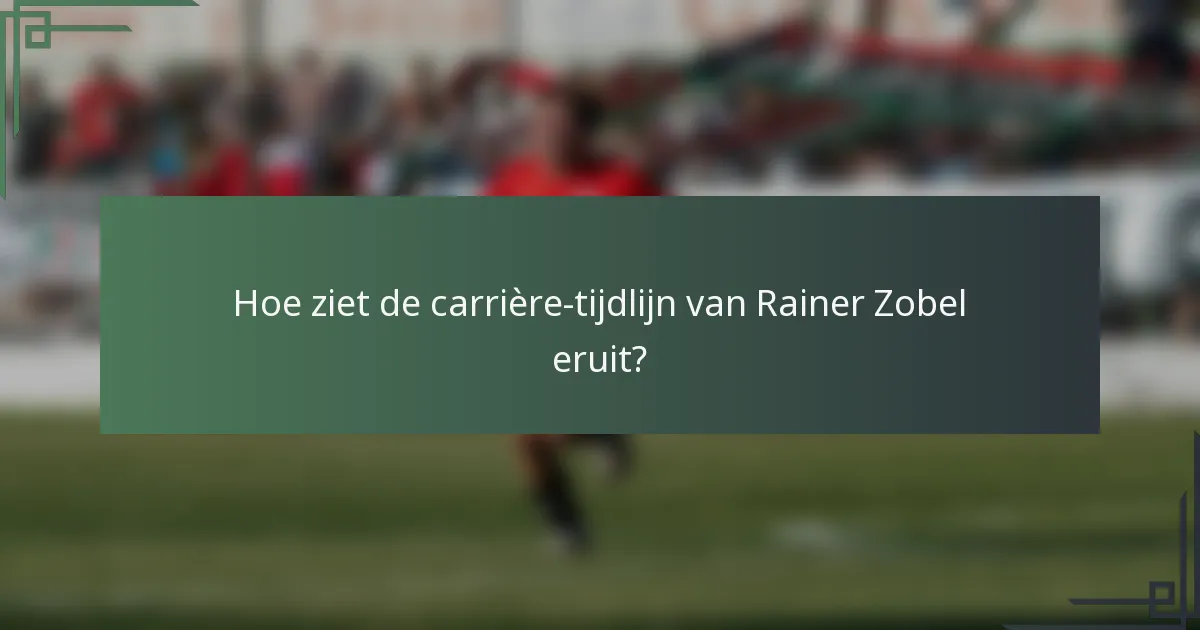 Hoe ziet de carrière-tijdlijn van Rainer Zobel eruit?